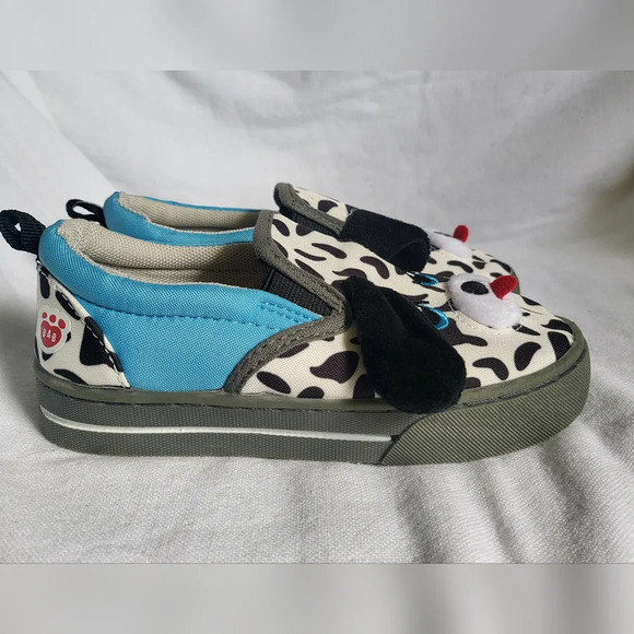 NWT Build-A-Bear Workshop Dalmatian Embroidered Puppy Slip-On Shoes‎ Size 11 - Picture 2 of 11